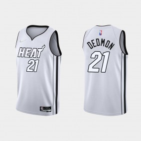 Miami Heat Dewayne Dedmon #21 White Hot 2022 NBA Playoffs White Jersey Swingman