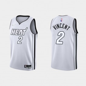 Miami Heat Gabe Vincent #2 White Hot 2022 NBA Playoffs White Jersey Swingman