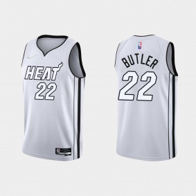 Miami Heat Jimmy Butler #22 White Hot 2022 NBA Playoffs White Jersey Swingman