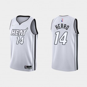 Miami Heat Tyler Herro #14 White Hot 2022 NBA Playoffs White Jersey Swingman
