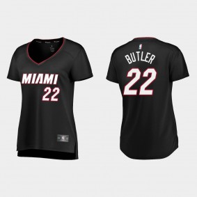 Miami Heat Jimmy Butler #22 Fast Break Icon Edition Women's T-shirt Black