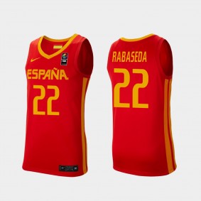 Spain Xavi Rabaseda 2019 FIBA Baketball World Cup Men's Red Jersey