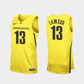 Chandler Lawson Oregon Ducks #13 Yellow Replica Jersey