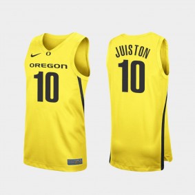 Shakur Juiston Oregon Ducks #10 Yellow Replica Jersey