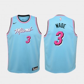 Youth Miami Heat #3 Dwyane Wade City Swingman Jersey - Blue