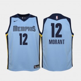 Youth Memphis Grizzlies #12 Ja Morant Statement Swingman Jersey - Blue