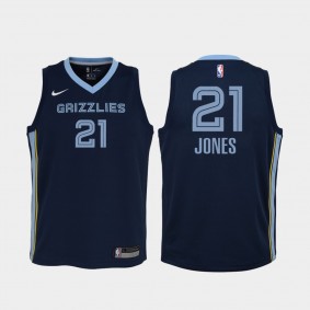 Youth Memphis Grizzlies #21 Tyus Jones 2020-21 Icon Jersey Navy