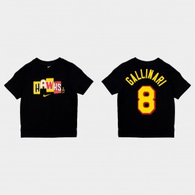 Atlanta Hawks #8 Danilo Gallinari Mixtape Block Font Black T-shirt