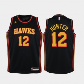 Youth Atlanta Hawks #12 De'andre Hunter 2020-21 Statement Jersey Black