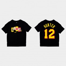 Atlanta Hawks #12 De'Andre Hunter Mixtape Block Font Black T-shirt