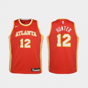 Youth Atlanta Hawks #12 De'Andre Hunter 2020-21 Icon Jersey Red