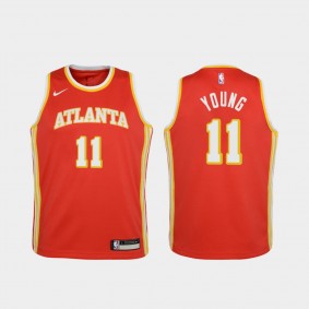 Youth Atlanta Hawks #11 Trae Young 2020-21 Icon Jersey Red