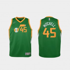 Youth Utah Jazz #45 Donovan Mitchell 2021 Earned Edition Jersey Green