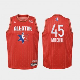 #45 Donovan Mitchell Red 2020 NBA All-Star Game Youth Utah Jazz Jersey