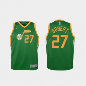 Youth Utah Jazz #27 Rudy Gobert 2021 Earned Edition Jersey Green