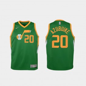 Youth Utah Jazz #20 Udoka Azubuike 2021 Earned Edition Jersey Green