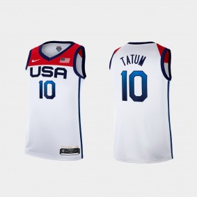 Youth USA Basketball #10 Jayson Tatum 2020 Summer Olympics Jersey White