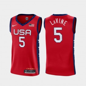 Zach LaVine #5 USA Basketball Red 2020 Summer Olympics Jersey