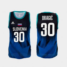 Zoran Dragic Slovenia Basketball #30 2021 Tokyo Olymipcs Blue Jersey